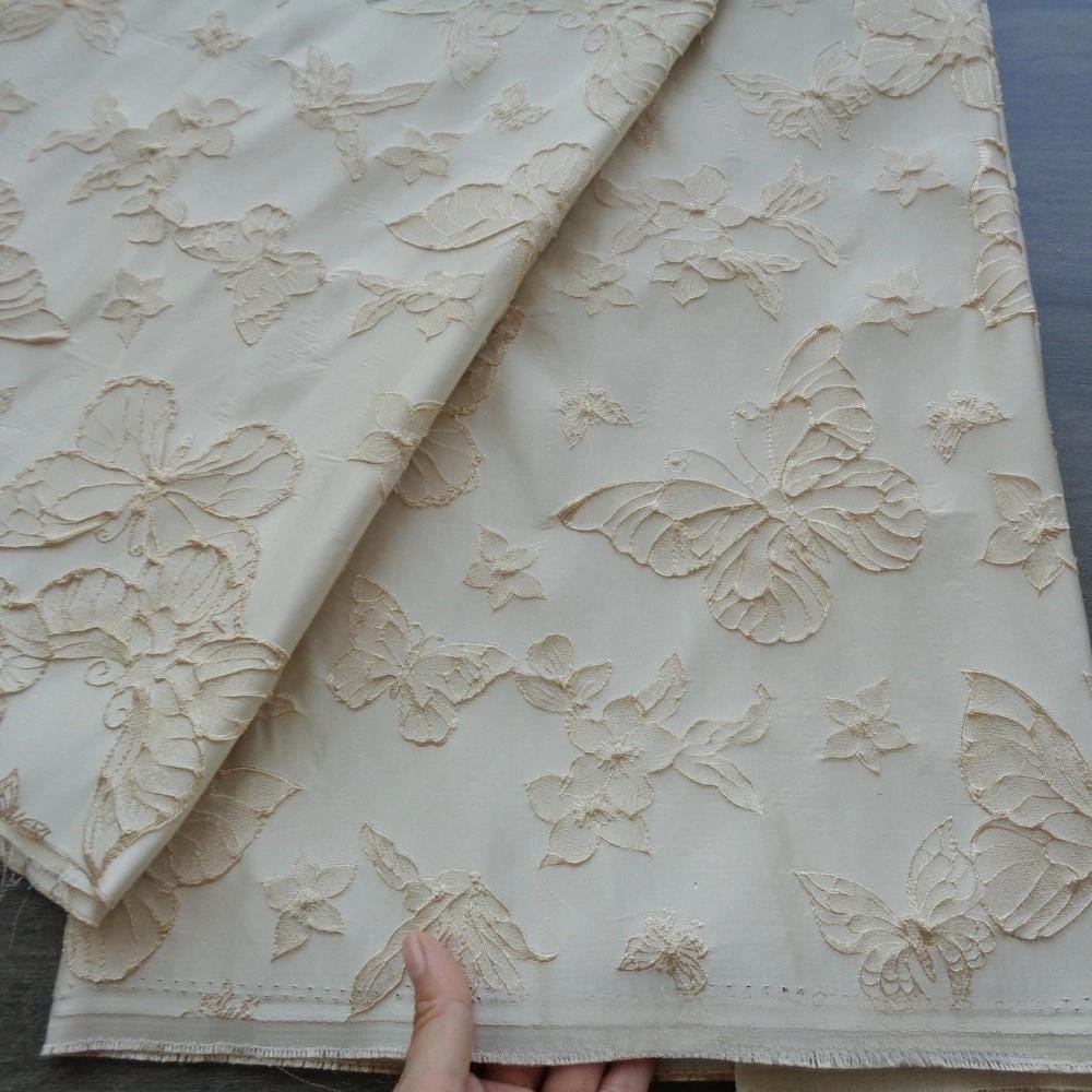 Gold Embroidered Jacquard Fabric: 57"W Luxury Upholstery, Costume, & Decor