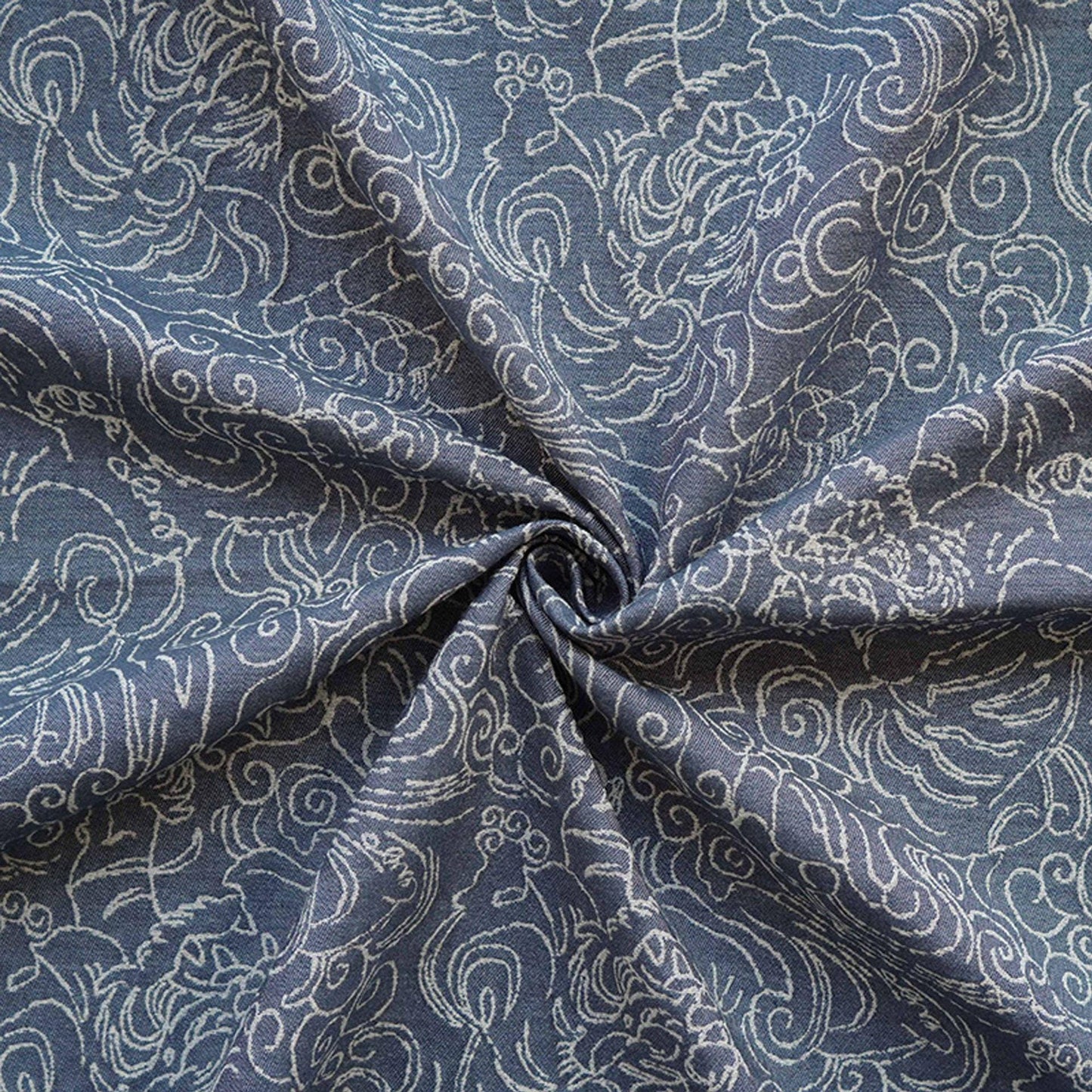 Jacquard Denim Fabric: 3D Reverse Design, Upholstery Sewing Material, 52"
