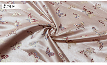 Light Pink Butterfly Brocade Fabric: 59"W Rayon Blend