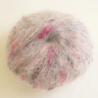 Fil de soie mohair arc-en-ciel : Teint à la main, épaisseur dentelle (50 g/100 m)