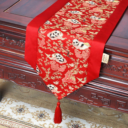 Panda Brocade Satin Fabric: 59" Wide Chinese Style Sewing
