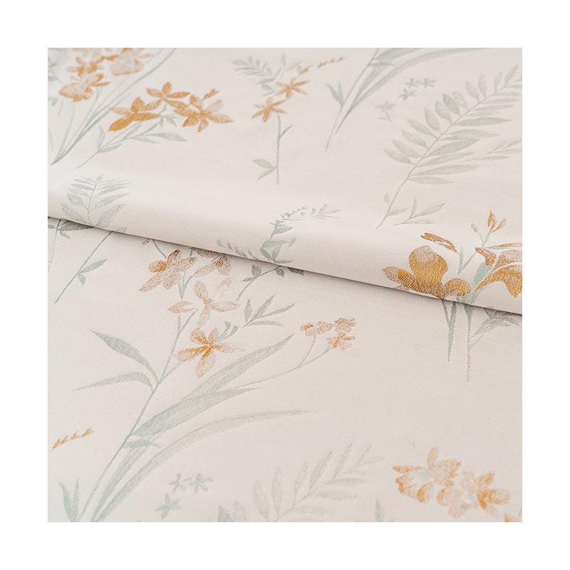Nishijin Woven Magnolia Brocade: Gold Thread Jacquard Silk Fabric - Poppylollipop