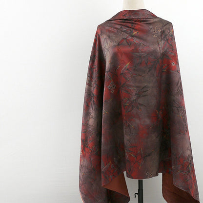 Bamboo Print Tea Silk Satin Fabric: 59"W Upholstery & Costume