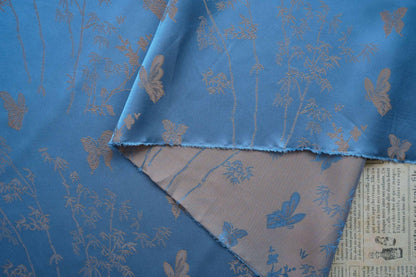 Tissu satiné de soie couleur sarcelle : 150 cm de large – Ameublement, costumes, rideaux