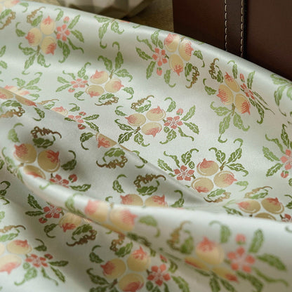 Peach Blossom Jacquard Fabric, Vintage Style, Costume, Upholstery