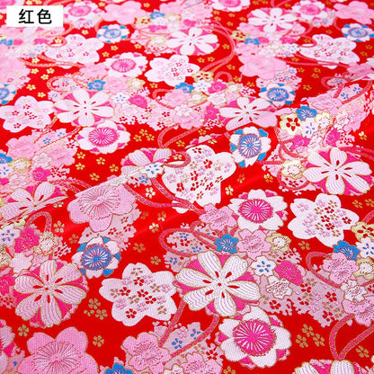 Tissu brocart de soie Sakura : 150 cm de large, rayonne à motifs floraux japonais