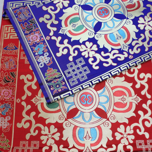 Tissu pour vajra tibétain : mélange de soie et de rayonne, matériau pour coussin de méditation
