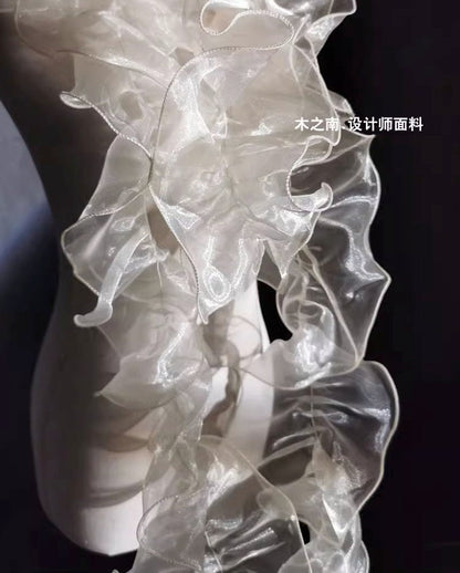 Organza Ruffle Trim: 5cm Mermaid Lace, Wedding & Event Decor