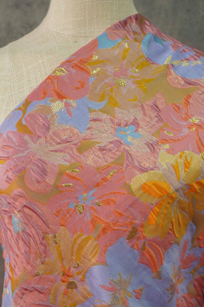 Gold Thread Embossed Jacquard Fabric: European Designer Upholstery & Sewing