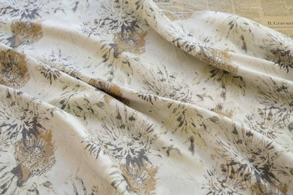Floral Jacquard Woven Fabric: Gold Thread Embossed Upholstery, Sewing DIY - 60"W