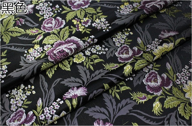 Silk Brocade Fabric: 3D Peony Flower Design, Wedding Apparel (By 1 Meter)