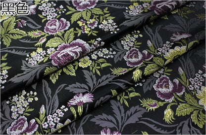 Silk Brocade Fabric: 3D Peony Flower Design, Wedding Apparel (By 1 Meter)