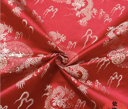 Chinese Dragon Brocade Fabric: 59" Wide Silk Rayon Blend