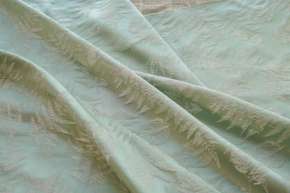 Vintage Jacquard Brocade Fabric: Fern Leaf Sewing Material, 59" Wide