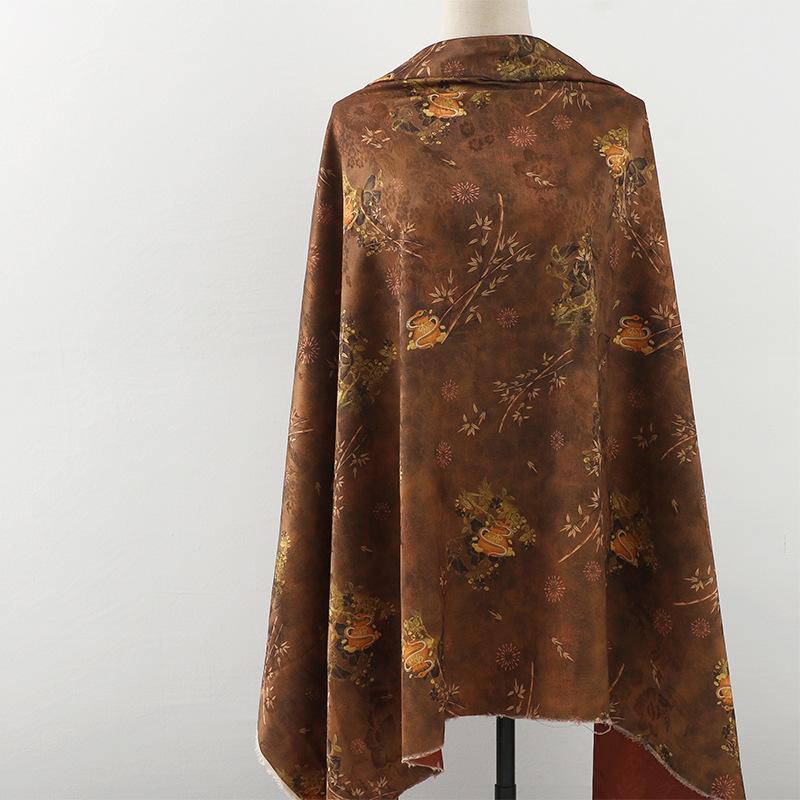Bamboo Tea Silk Satin Fabric: 59"W Upholstery, Costume, Drapery
