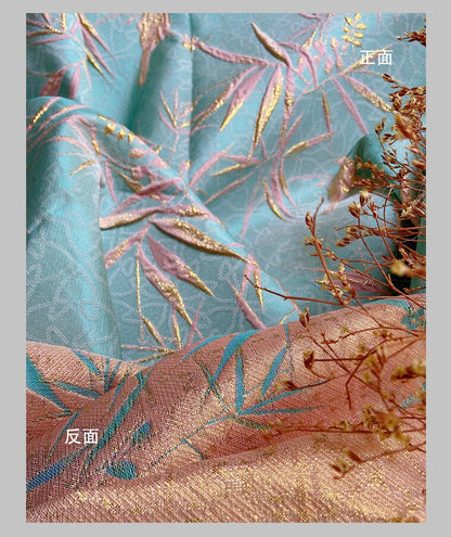 Bird & Bamboo Jacquard Fabric: 3D Relief Upholstery, 59" Wide