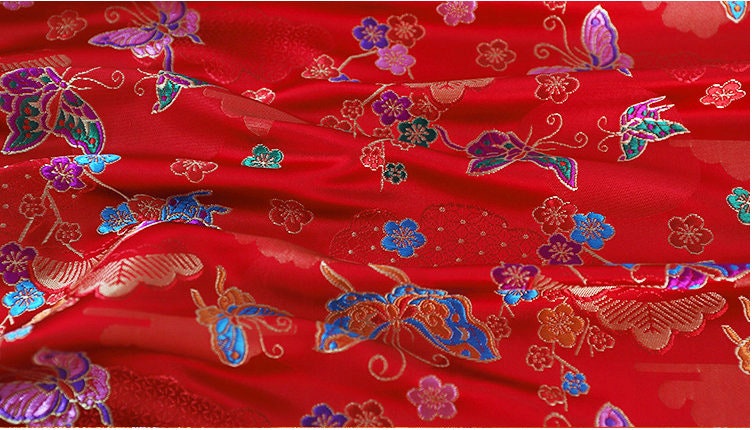 Butterfly Jacquard Brocade Fabric: Traditional Rayon Sewing Material