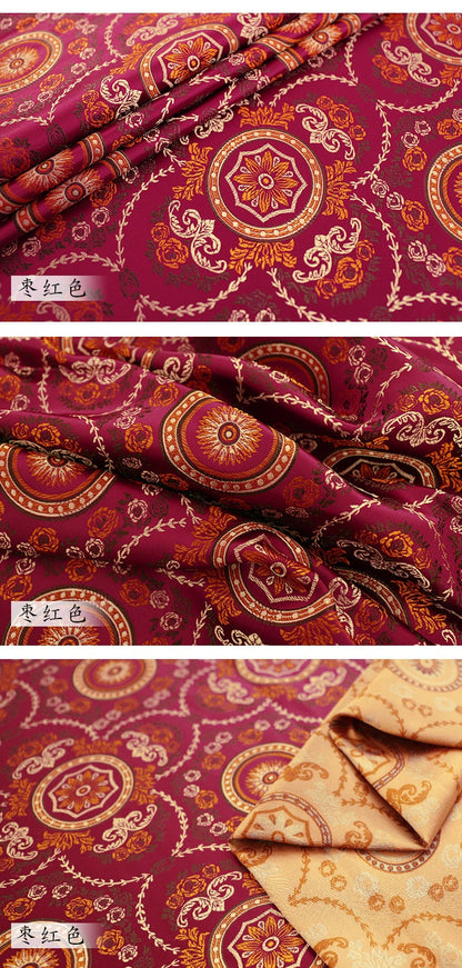 Roulette Flower Jacquard Fabric: Silk Rayon Sewing Material