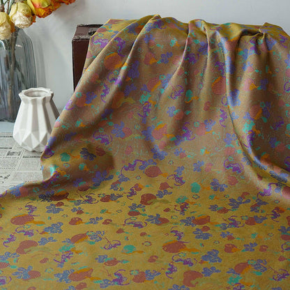 Gold Accents Brocade Fabric - Gourd Jacquard, 59" Wide
