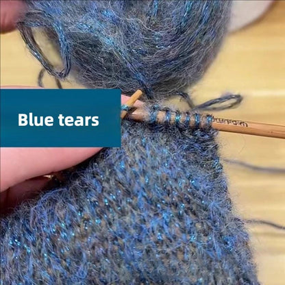 Fil de soie mohair arc-en-ciel : Pelote de laine à tricoter en dentelle pailletée