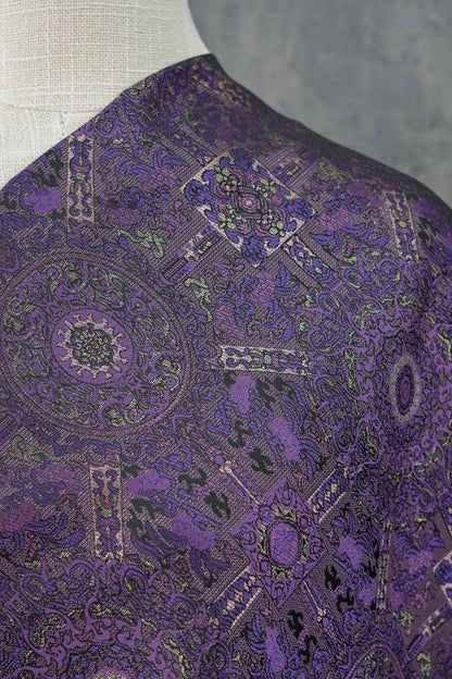 Tissu brocart Ombre Song : Jacquard style chinois à fil d'or (150 cm)