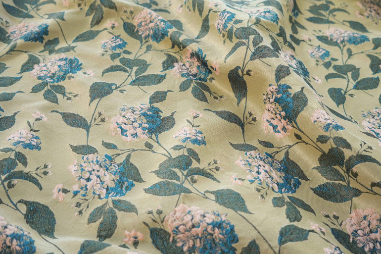Floral Jacquard Fabric: Retro 3D Designer Material, 61" Wide