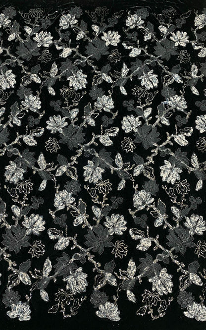 Velvet Lace Trimmed Blazer ��� Beaded Embroidery and Sequins Bridal