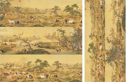 Qingming Festival Satin Fabric: Retro Painting Print, Upholstery & Sewing