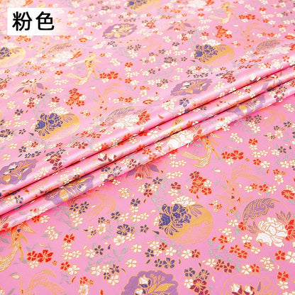 Tissu brocart de soie Koi : 150 cm de large, style chinois, en rayonne, idéal pour la couture.
