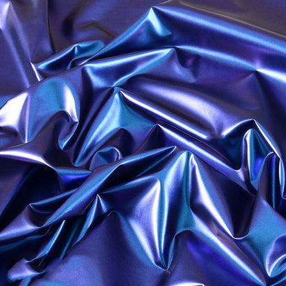 Space Silver PU Leather Fabric: Shiny Metallic Designer Material, 59" Wide