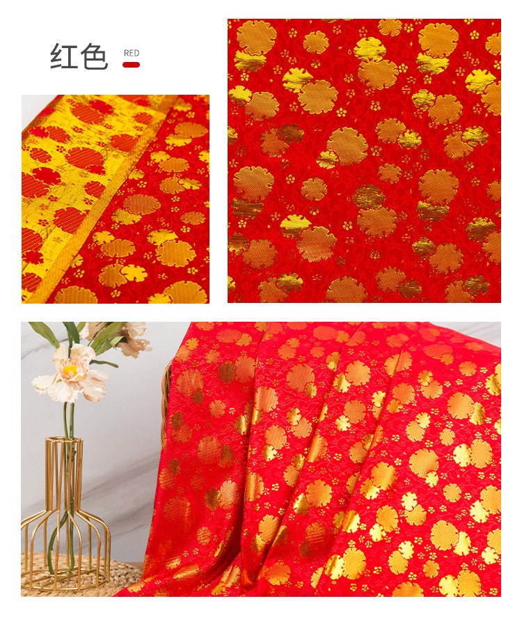 Metallic Paisley Brocade Fabric: 59" Wide Chinese Jacquard