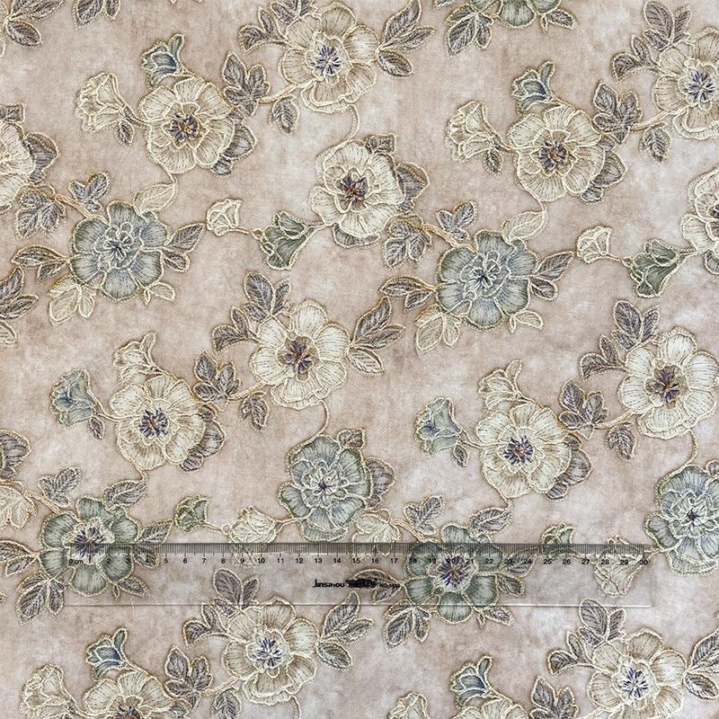 Embroidered Floral Fabric ��� Vintage Hanfu Qipao Sty" Wide