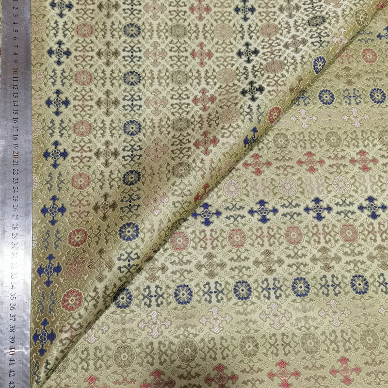Mongolian Brocade Fabric: 59"W Rayon Cheongsam, Robe, Drapery