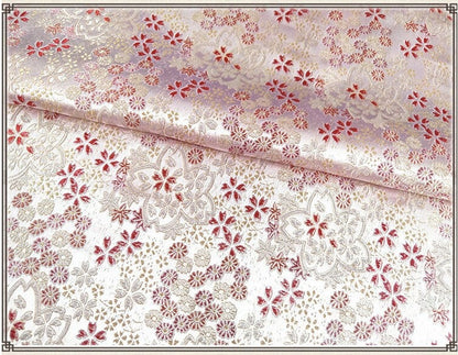 Tissu Nishijin-ori à fleurs de cerisier : brocart de soie japonais Kinran pour kimono