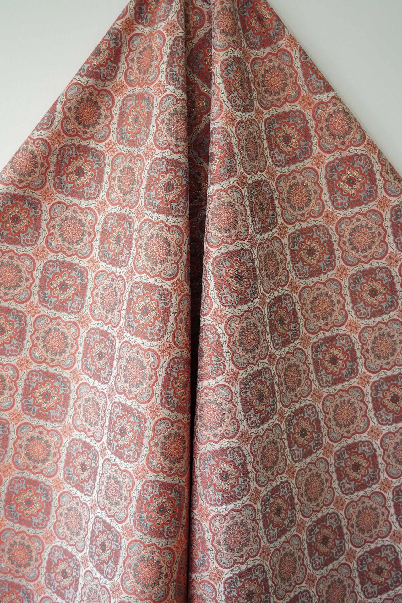 DunHuang Baoxiang Brocade Fabric: 65"W Tibetan Costume Material