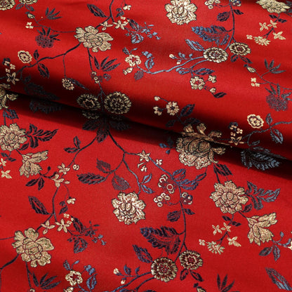 Floral Brocade Fabric: Chinese Ridge Flower Rayon Nylon Blend, 45" Wide
