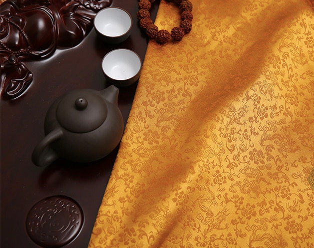 Dragon Jacquard Satin Fabric: 47" Wide Chinese Cosplay Costume Material