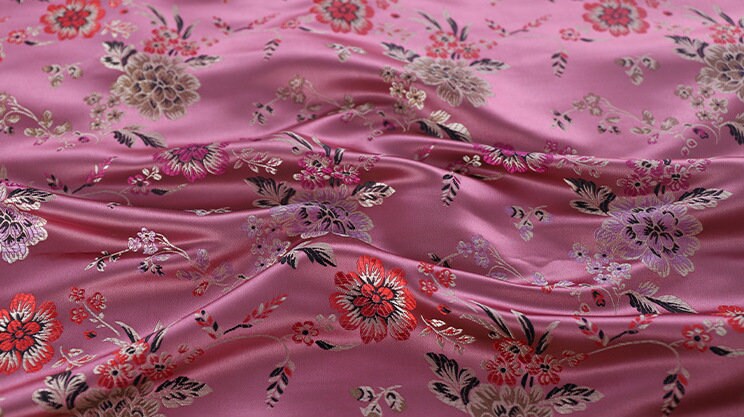 Tissu brocart jacquard à motifs floraux : Rayonne turquoise (matériau de couture)