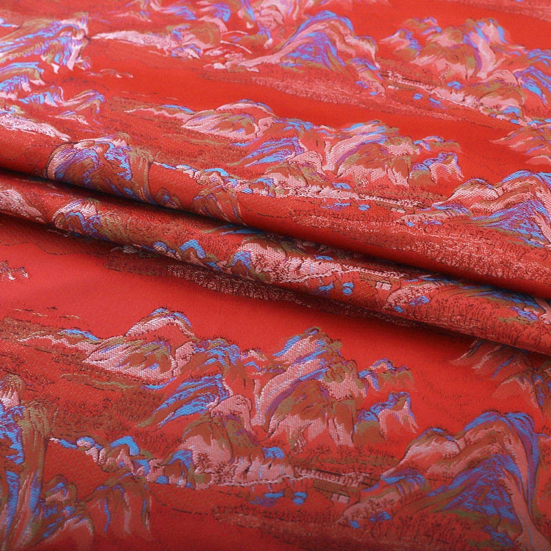 Tissu tissé Nishijin : Motif Montagne d'Or, tissu d'ameublement japonais, 114 cm de large