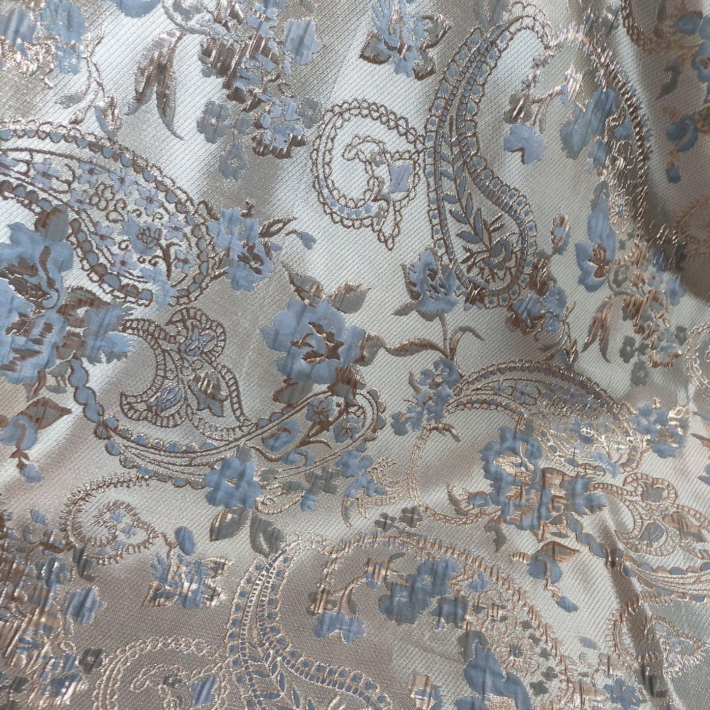 Gold Thread Jacquard Fabric: Retro Floral Upholstery, Costume, Decor