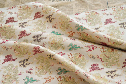 Dragon Brocade Fabric: Chinese Style Upholstery, Costume, Decor (65"W)