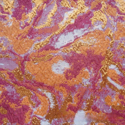 Tissu jacquard à motif ondulé : fil or et argent, tissu texturé pour robe (150 cm)