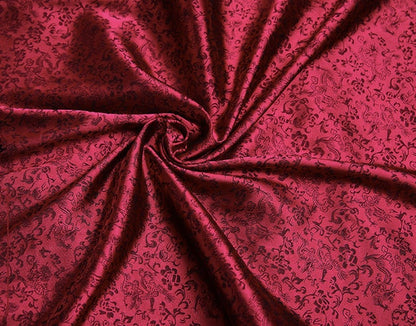 Dragon Jacquard Satin Fabric: 47" Wide Chinese Cosplay Costume Material