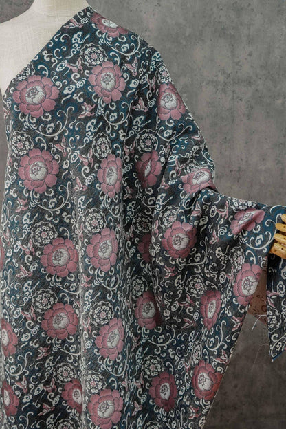 Jacquard Lotus & Butterfly Fabric: Autumn/Winter Vest Material, 59" Wide