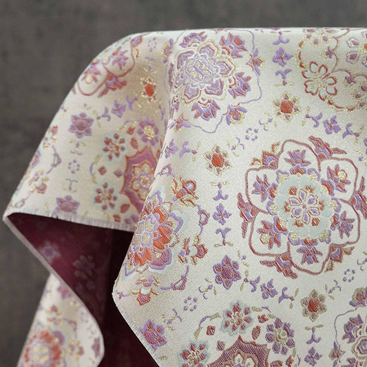 Tissu brocart floral bleu ciel : Jacquard à fil d'or, couture Cheongsam Hanfu