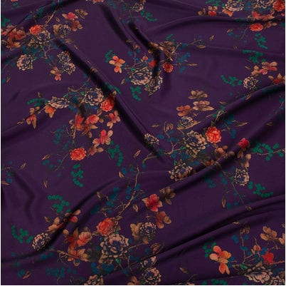 Tissu de gaze cantonaise à motifs floraux : 150 cm de large, satin chinois