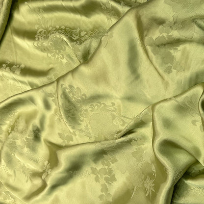 Grape Flower Jacquard Fabric: Teal Antique Style, 59" Wide