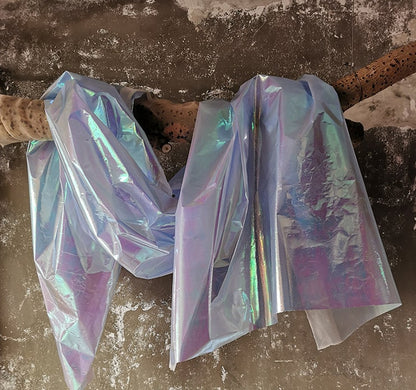 Tissu réfléchissant holographique : couleur magique irisée, largeur 91,4 cm (36 po)