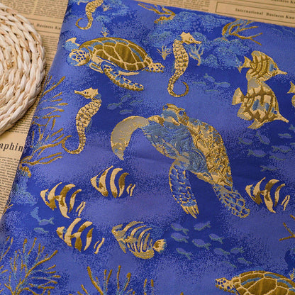 Underwater World Jacquard Fabric: 3D Designer Upholstery, Costume, Decor (55"W)