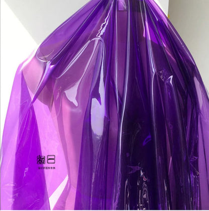 Tissu TPU transparent turquoise : matériau imperméable pour imperméable, 124 cm de large